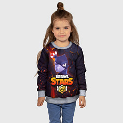 Свитшот детский ВОРОН - БРАВО СТАРС Brawl Stars, цвет: 3D-меланж — фото 2