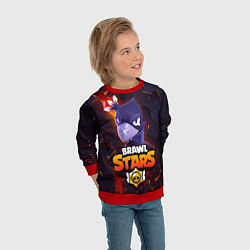 Свитшот детский ВОРОН - БРАВО СТАРС Brawl Stars, цвет: 3D-красный — фото 2
