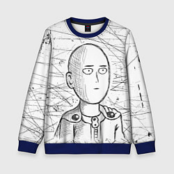 Свитшот детский Ванпанчмен Сайтама - Saitama, цвет: 3D-синий