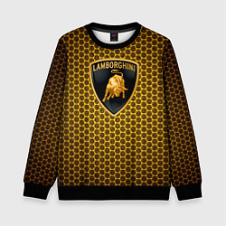 Свитшот детский Lamborghini gold соты, цвет: 3D-черный