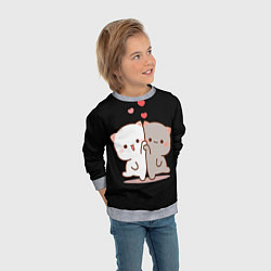 Свитшот детский Кошачья любовь навсегда Kitty love forever, цвет: 3D-меланж — фото 2