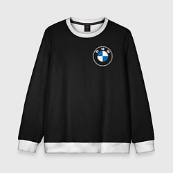 Свитшот детский BMW LOGO CARBON ЧЕРНЫЙ КАРБОН, цвет: 3D-белый