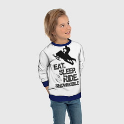 Свитшот детский EAT SLEEP RIDE SNOWMOBILE, цвет: 3D-синий — фото 2