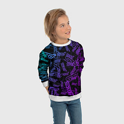 Свитшот детский STI NEON PATTERN, цвет: 3D-белый — фото 2