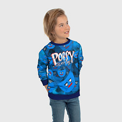 Свитшот детский Poppy Playtime Pattern background, цвет: 3D-синий — фото 2