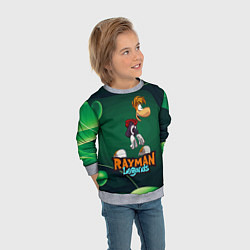 Свитшот детский Rayman Legends Green, цвет: 3D-меланж — фото 2