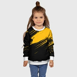 Свитшот детский Black and yellow grunge, цвет: 3D-белый — фото 2
