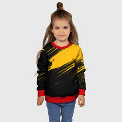 Свитшот детский Black and yellow grunge, цвет: 3D-красный — фото 2