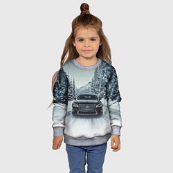 Свитшот детский Лексус - зимняя дорога!, цвет: 3D-меланж — фото 2