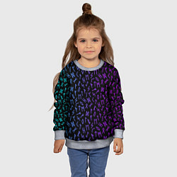 Свитшот детский Рунический алфавит Neon pattern, цвет: 3D-меланж — фото 2