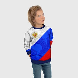 Свитшот детский Российский герб: триколор, цвет: 3D-синий — фото 2