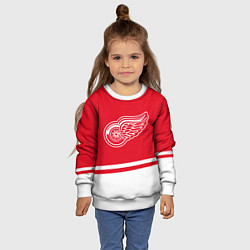 Свитшот детский Detroit Red Wings, Детройт Ред Уингз Диагональные, цвет: 3D-белый — фото 2