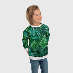 Свитшот детский Tropical plants pattern, цвет: 3D-белый — фото 2