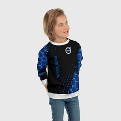 Свитшот детский Volvo - Вольво Sport соты, цвет: 3D-белый — фото 2