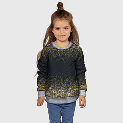 Свитшот детский Золотые блестки на темном фоне Сияющий глиттер, бл, цвет: 3D-меланж — фото 2