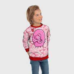 Свитшот детский Розовый влюбленный слон, цвет: 3D-красный — фото 2
