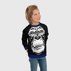 Свитшот детский Морда гориллы, цвет: 3D-синий — фото 2