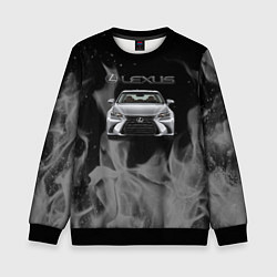 Свитшот детский Lexus лексус огонь, цвет: 3D-черный