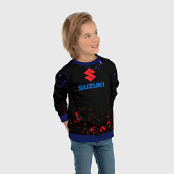 Свитшот детский SUZUKI брызги красок, цвет: 3D-синий — фото 2