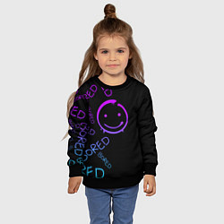 Свитшот детский Neon Bored Half pattern, цвет: 3D-черный — фото 2