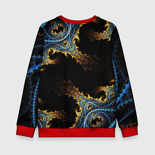 Детский свитшот Огненные фракталы 3d / 3D-Красный – фото 2