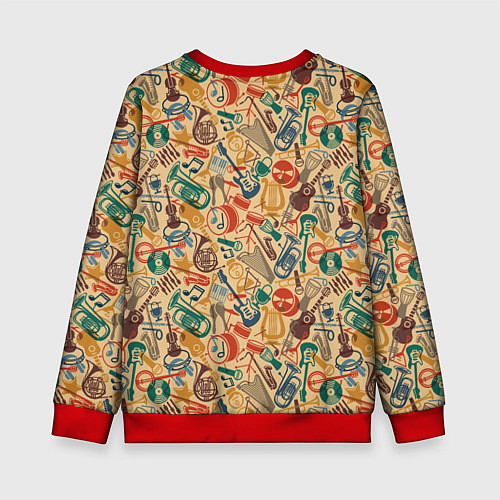 Детский свитшот Инструменты Музыкальные / 3D-Красный – фото 2