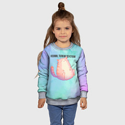 Свитшот детский Кот обормот, цвет: 3D-меланж — фото 2