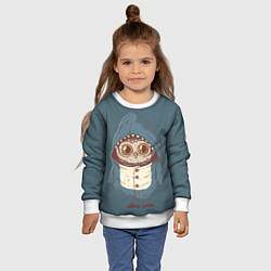 Свитшот детский Совушка-в костюме акулы, цвет: 3D-белый — фото 2