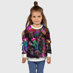 Свитшот детский Вот такие грибочки Pattern Психоделика, цвет: 3D-белый — фото 2