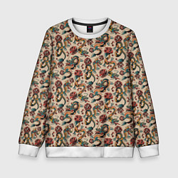 Свитшот детский ДРАКОН И РОЗА, цвет: 3D-белый