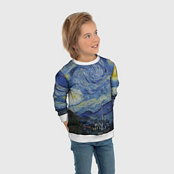Свитшот детский Звездная ночь Ван Гога, цвет: 3D-белый — фото 2