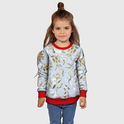 Свитшот детский Цветы Золотые Листья, цвет: 3D-красный — фото 2
