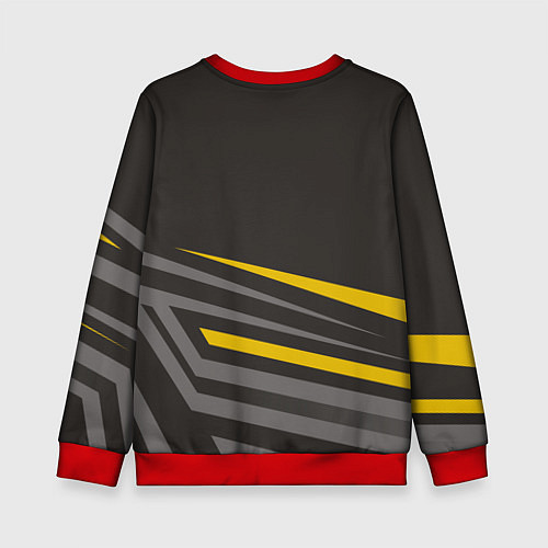 Детский свитшот Котик лежит на ноутбуке / 3D-Красный – фото 2