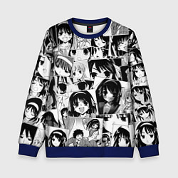 Свитшот детский Харухи Судзумия паттерн, цвет: 3D-синий