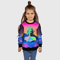 Свитшот детский Gorgon Medusa Vaporwave Neon Mountains, цвет: 3D-черный — фото 2
