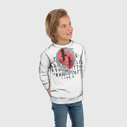 Свитшот детский Скандинавские вороны, цвет: 3D-белый — фото 2
