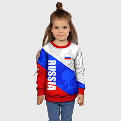 Свитшот детский RUSSIA - SPORTWEAR - ТРИКОЛОР, цвет: 3D-красный — фото 2