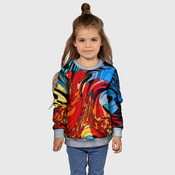 Свитшот детский Abstract color pattern Fashion 2022, цвет: 3D-меланж — фото 2