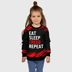 Свитшот детский Eat Sleep Creed Repeat - Краски, цвет: 3D-черный — фото 2