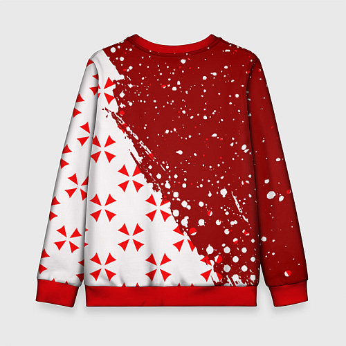 Детский свитшот Resident Evil Umbrella Corporation паттерн / 3D-Красный – фото 2