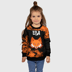 Свитшот детский Ева ЛИСА Пламя, цвет: 3D-черный — фото 2