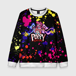 Свитшот детский Poppy Playtime Huggy, Kissy, Poppy, Mommy Long Leg, цвет: 3D-белый