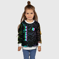 Свитшот детский ROBLOX неоновый логотип, цвет: 3D-белый — фото 2