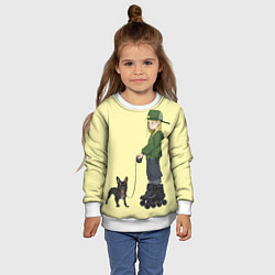 Свитшот детский Девочка и собака-улыбака, цвет: 3D-белый — фото 2