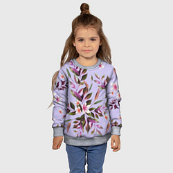 Свитшот детский Цветы Вересковый Сад, цвет: 3D-меланж — фото 2