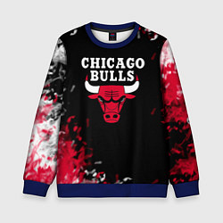Свитшот детский Чикаго Буллз Chicago Bulls Огонь, цвет: 3D-синий