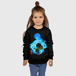Свитшот детский Томиока Гию Клинок рассекающий демонов, цвет: 3D-черный — фото 2