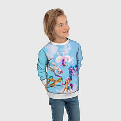 Свитшот детский My Little Pony летают в облаках, цвет: 3D-белый — фото 2