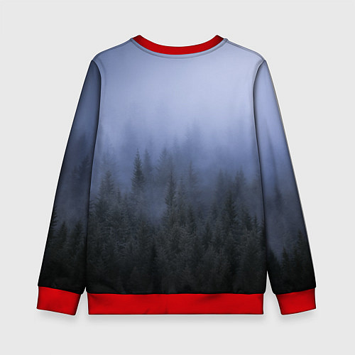 Детский свитшот Лес в ночи / 3D-Красный – фото 2
