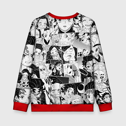 Детский свитшот Клинок рассекающий демонов паттерн / 3D-Красный – фото 2